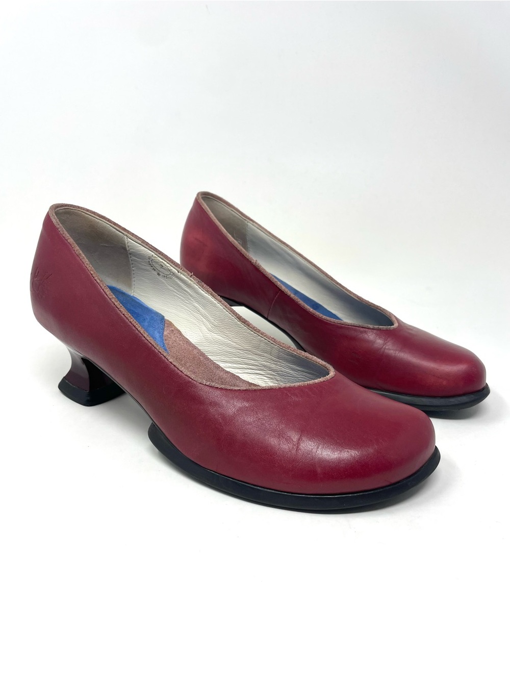 John Fluevog Mini Lily Darling Leather Mid Heel Pumps in Red Size 7